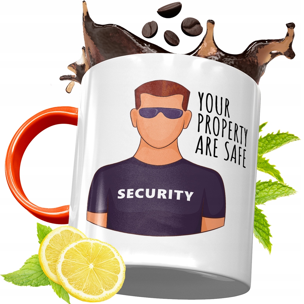 Kubek Pomarańczowy Dla Ochroniarza Prezent Z Nadrukiem Ze Zdjęciem