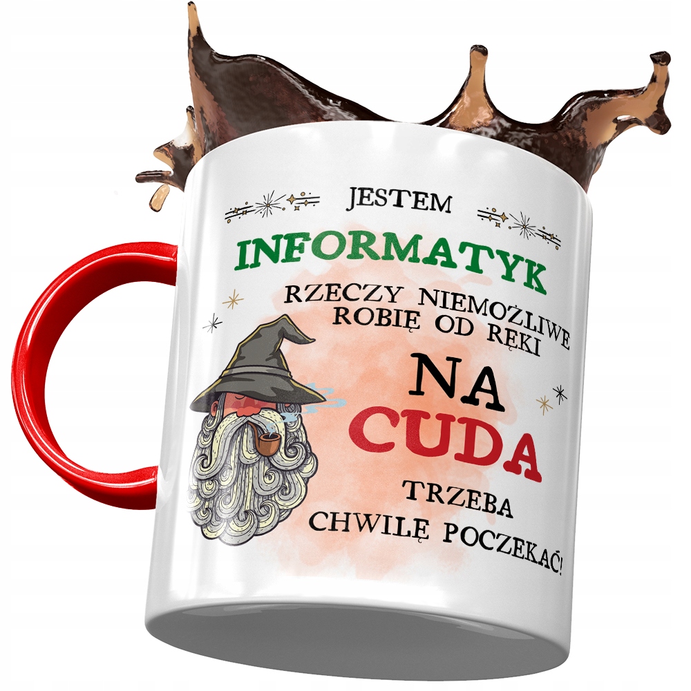 Kubek Czerwony Dla Informatyka Jestem Informatyk Z Nadrukiem Ze Zdjęciem