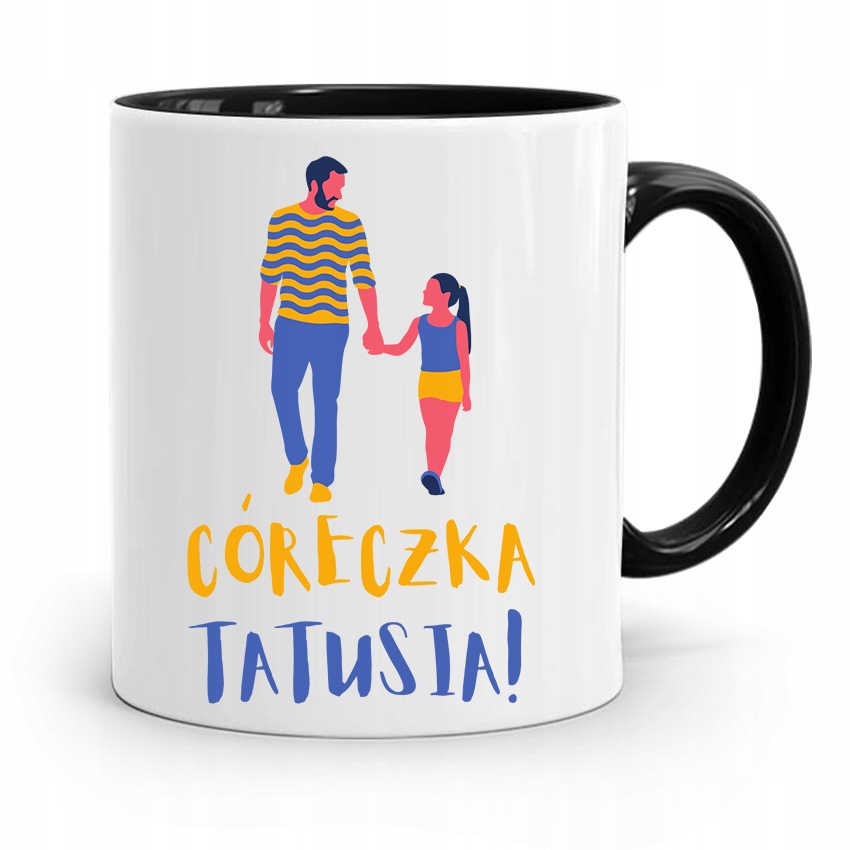 Kubek Czarny Prezent Dla Córki Córeczka Tatusia Z Nadrukiem Ze Zdjęciem