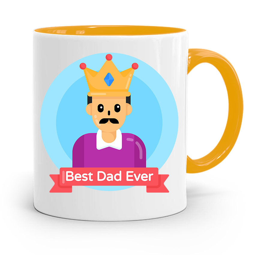 Kubek Żółty Dzień Ojca Dla Taty Best Dad Ever Z Nadrukiem Ze Zdjęciem