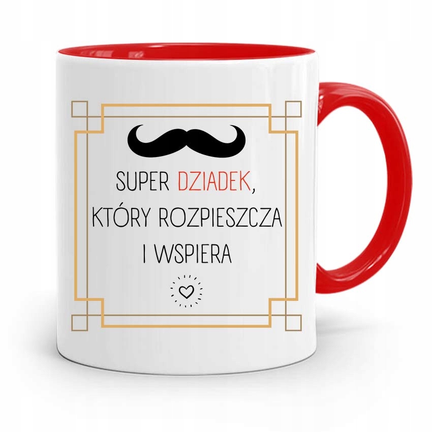 Kubek Czerwony Na Dzień Dziadka Super Dziadek Z Nadrukiem Ze Zdjęciem