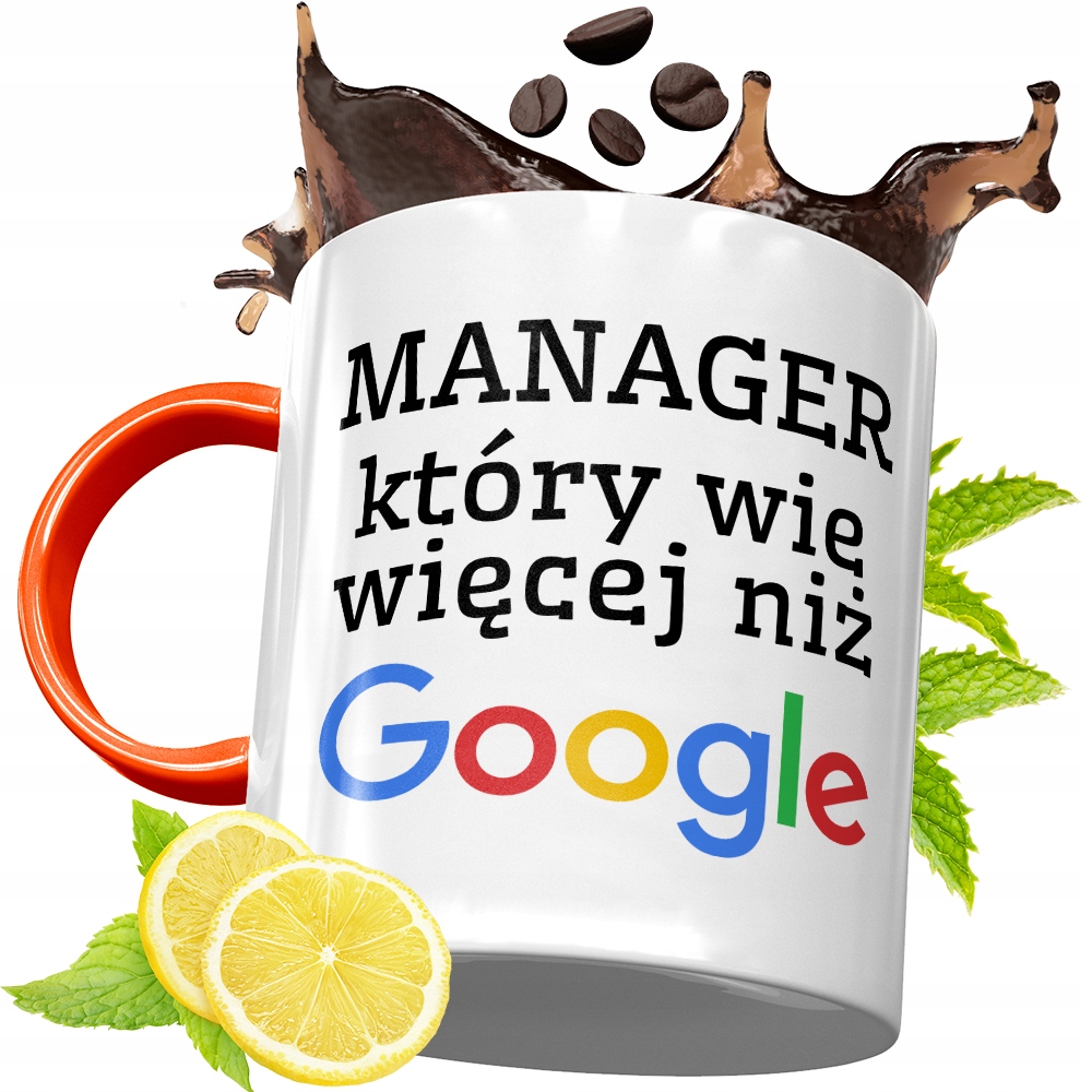 Kubek Pomarańczowy Dla Managera Prezent Z Nadrukiem Ze Zdjęciem