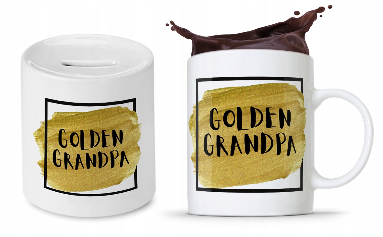 Zestaw Dla Dziadka Dzień Dziadka Kubek + Skarbonka Z Nadrukiem Ze Zdjęciem