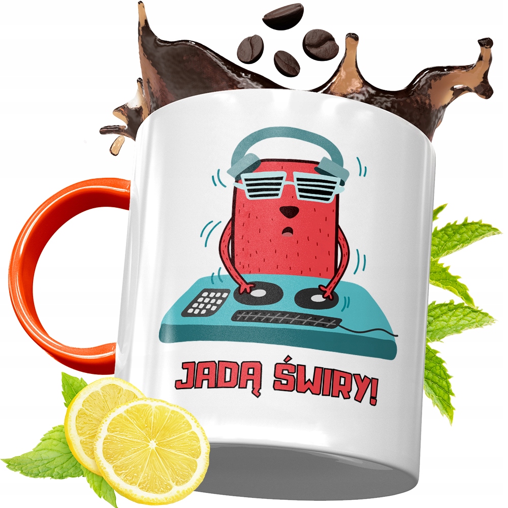 Kubek Pomarańczowy Dla Dja Prezent Z Nadrukiem Ze Zdjęciem