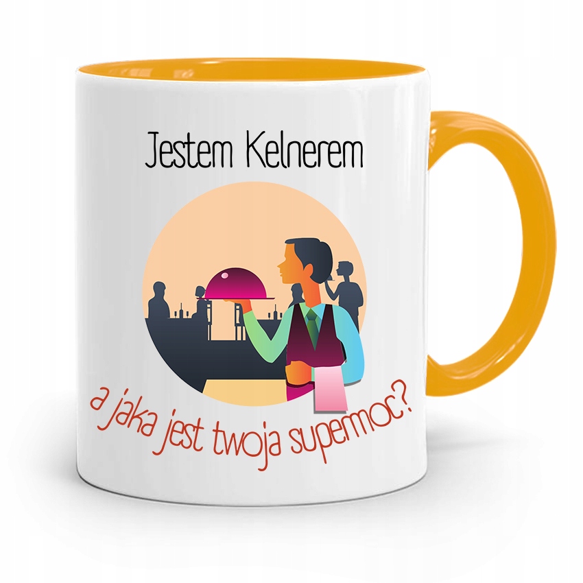 Dla Kelnera Kubek Żółty Jestem Kelnerem Prezent Z Nadrukiem Ze Zdjęciem