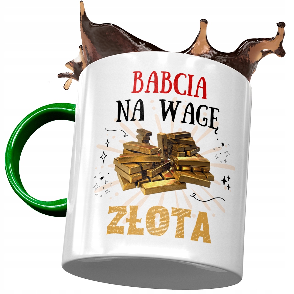 Kubek Zielony Dla Babci Babuni Na Dzień Babci Z Nadrukiem Ze Zdjęciem