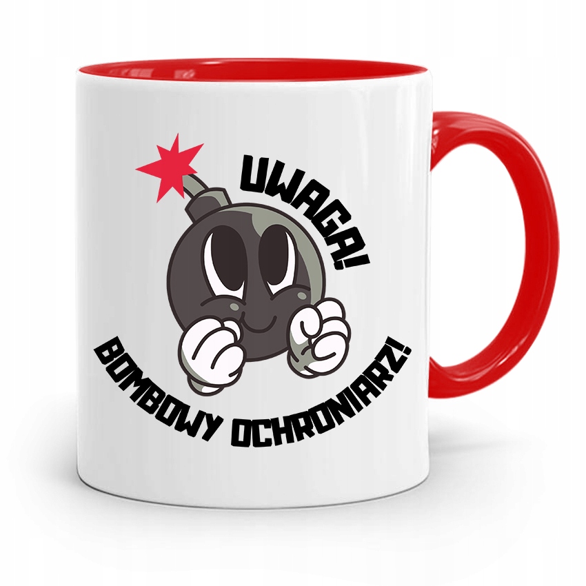 Dla Ochroniarza Stróża Kubek Czerwony Na Prezent Z Nadrukiem Ze Zdjęciem