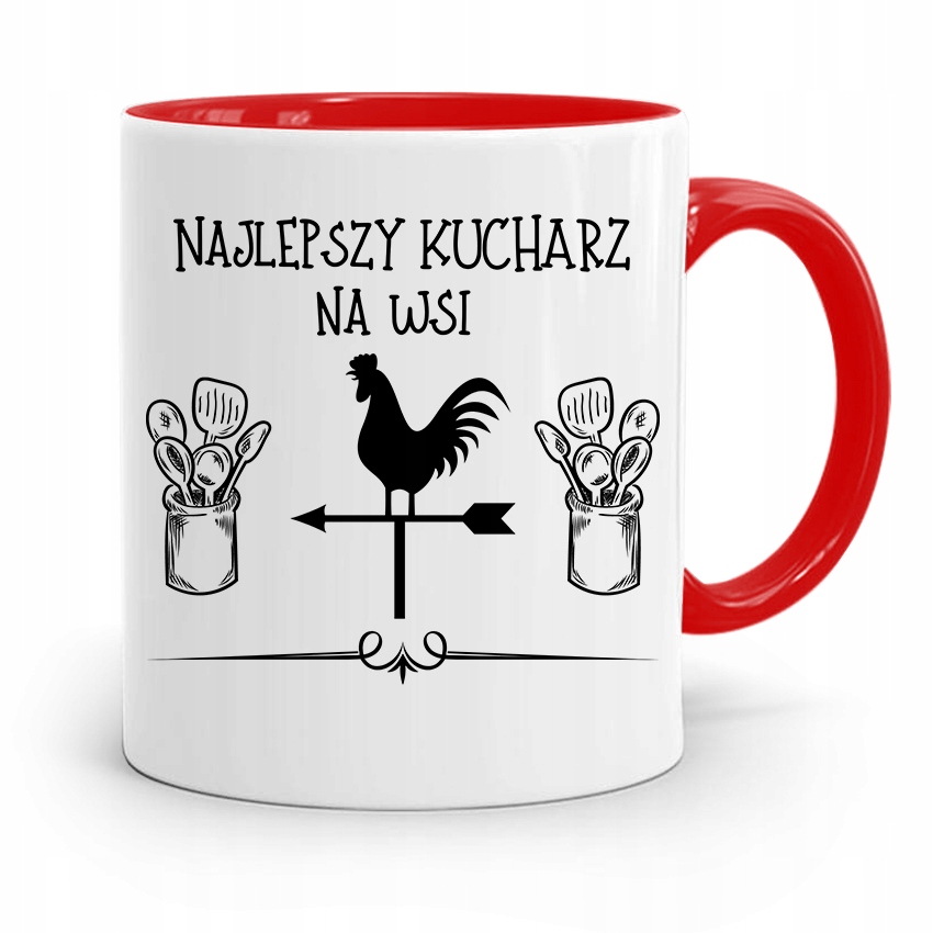 Kubek Czerwony Dla Najlepszego Kucharza Kucharki Z Nadrukiem Ze Zdjęciem