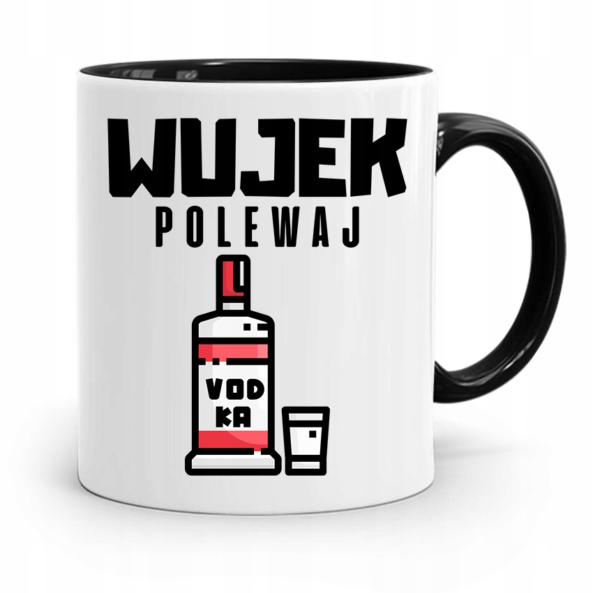 Kubek Czarny Prezent Dla Wujka Wujek Polewaj Z Nadrukiem Ze Zdjęciem