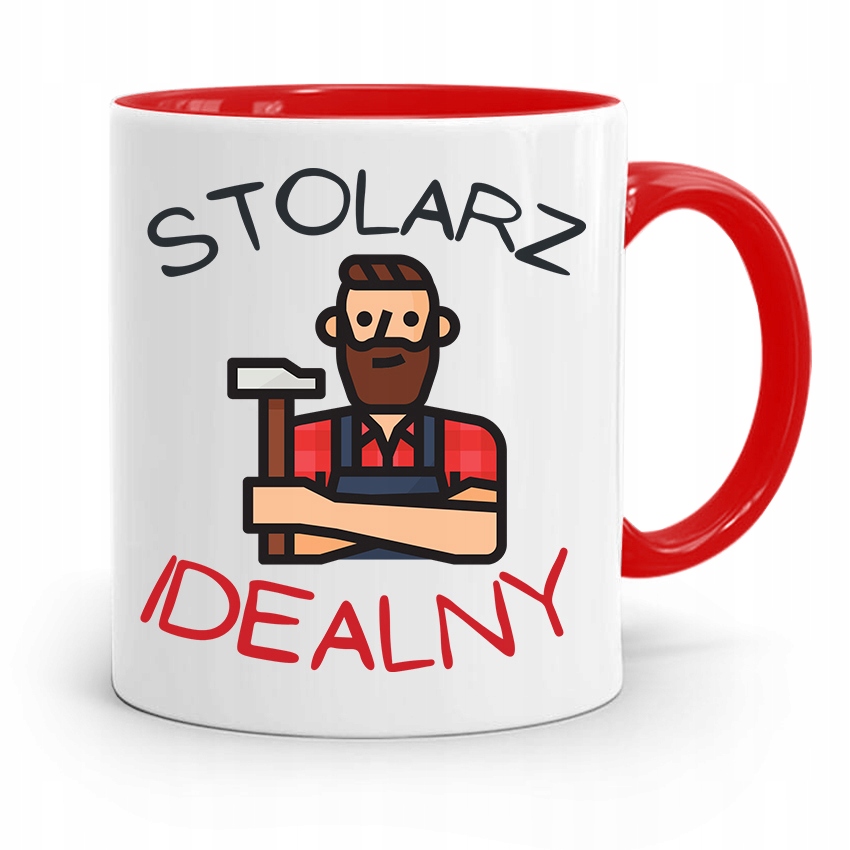 Kubek Czerwony Dla Stolarza Stolarz Idealny Z Nadrukiem Ze Zdjęciem