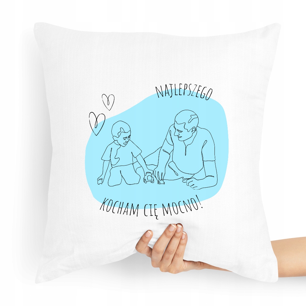 Poduszka Prezent Dla Taty Kocham Cię Mocno! Z Nadrukiem Ze Zdjęciem