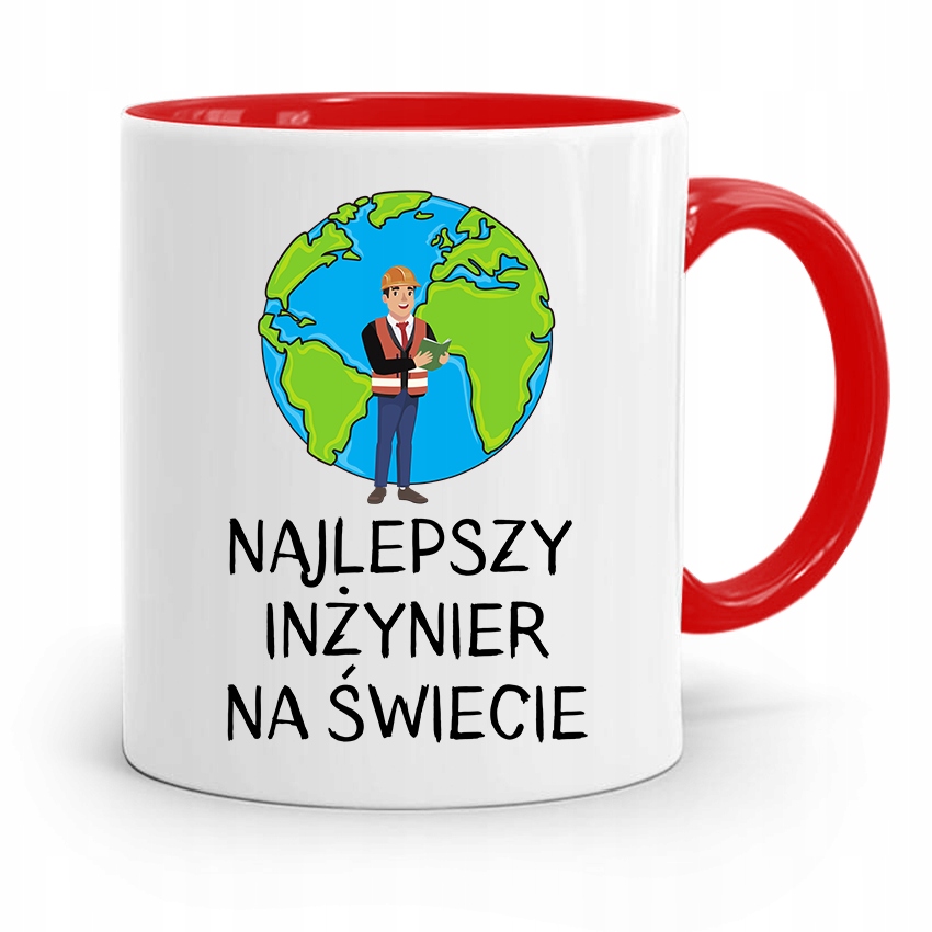 Dla Inżyniera Kubek Czerwony Prezent Z Nadrukiem Ze Zdjęciem