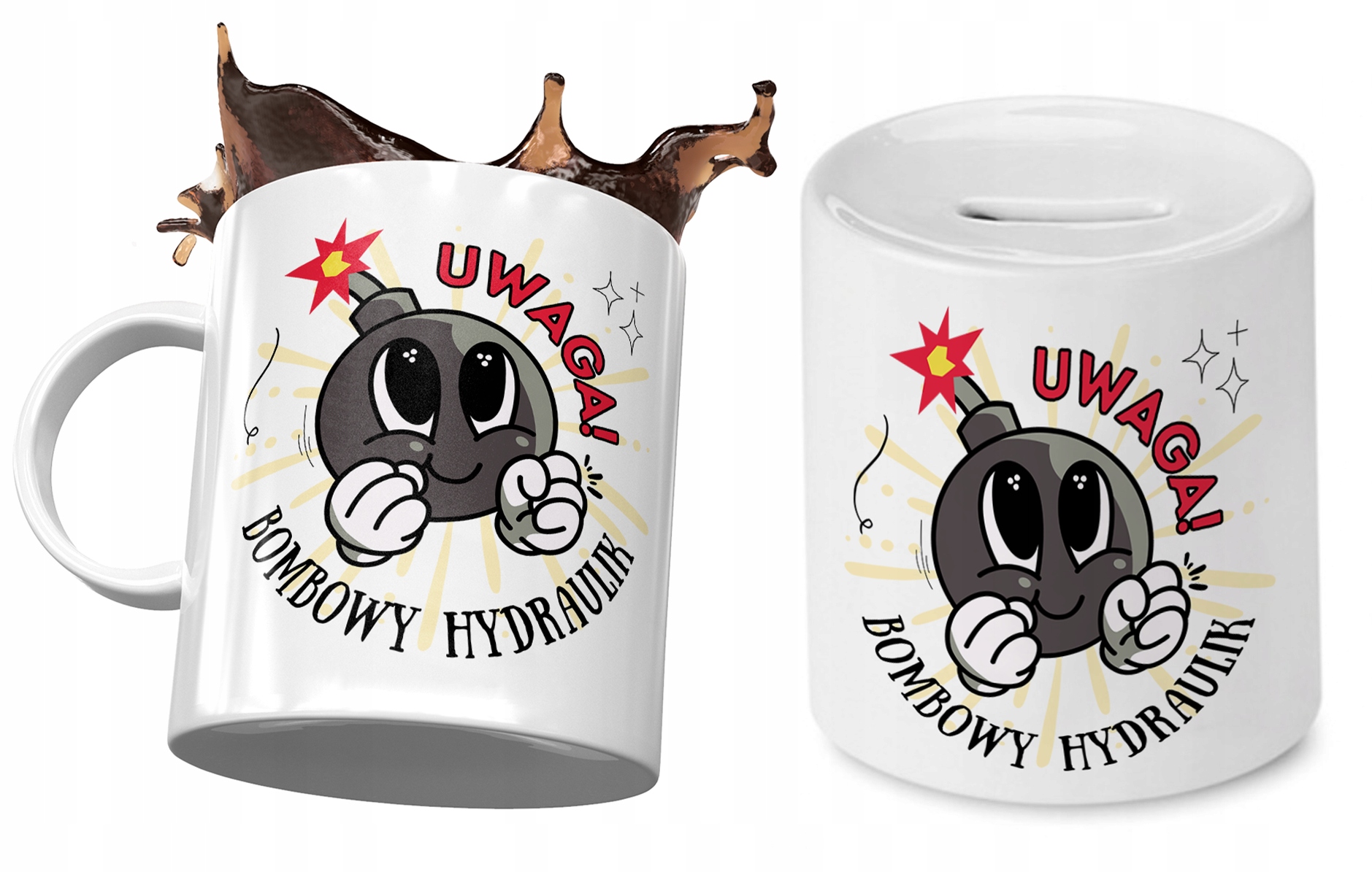 Dla Hydraulika Zestaw Kubek + Skarbonka Prezent Z Nadrukiem Ze Zdjęciem