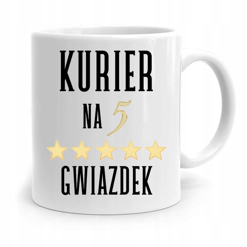 Kubek Prezent Dla Kuriera Kurier Na Pięć Gwiazdek Z Nadrukiem Ze Zdjęciem