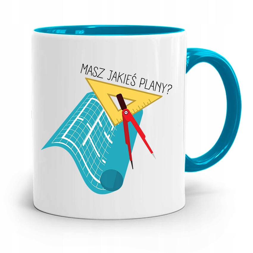 Kubek Błękitny Architekta Masz Jakieś Plany Z Nadrukiem Ze Zdjęciem