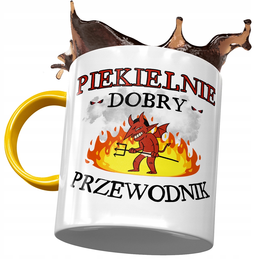 Kubek Żółty Dla Przewodnika Piekielnie Dobry Z Nadrukiem Ze Zdjęciem