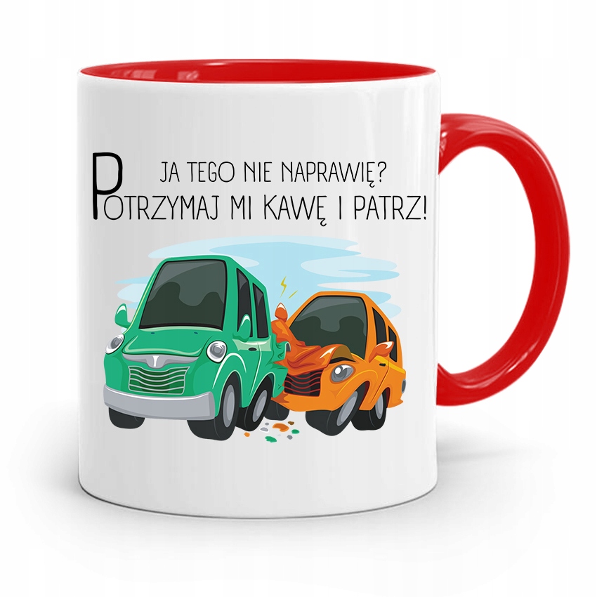 Kubek Czerwony Dla Mechanika Ja Tego Nie Naprawię? Z Nadrukiem Ze Zdjęciem