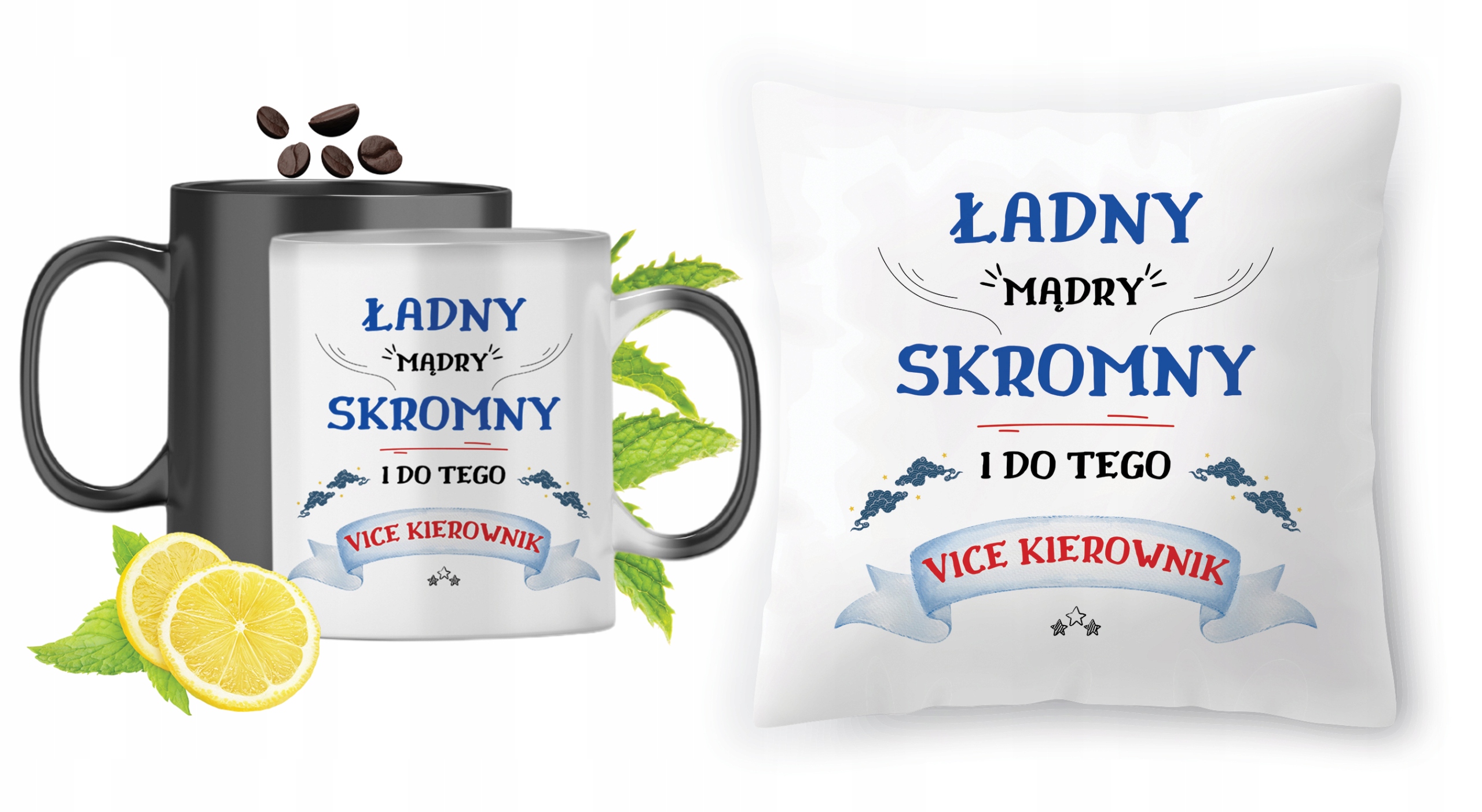 Dla Vice Kierownika Zestaw Kubek Magiczny + Poduszka Z Nadrukiem Ze Zdjęcie