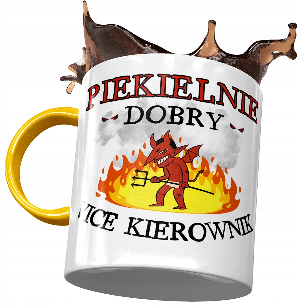 Kubek Żółty Dla Vice Kierownika Piekielnie Dobry Z Nadrukiem Ze Zdjęciem