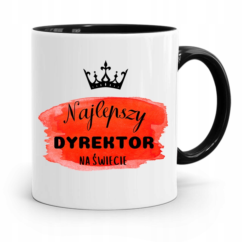 Dla Dyrektora Kubek Czarny Najlepszy Na Świecie Z Nadrukiem Ze Zdjęciem