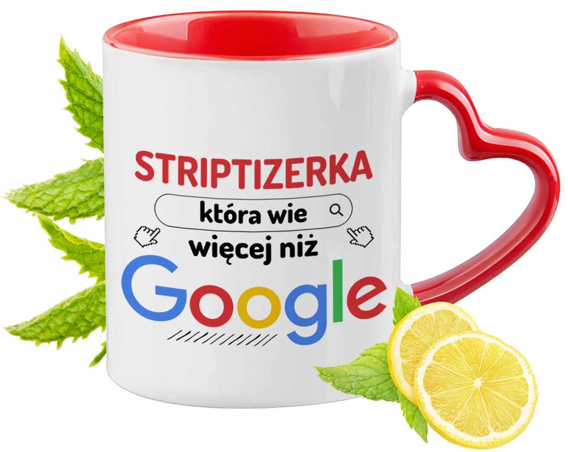 Dla Striptizerki Czerwony Z Uszkiem W Kształcie Serca Na Prezent Znadrukiem