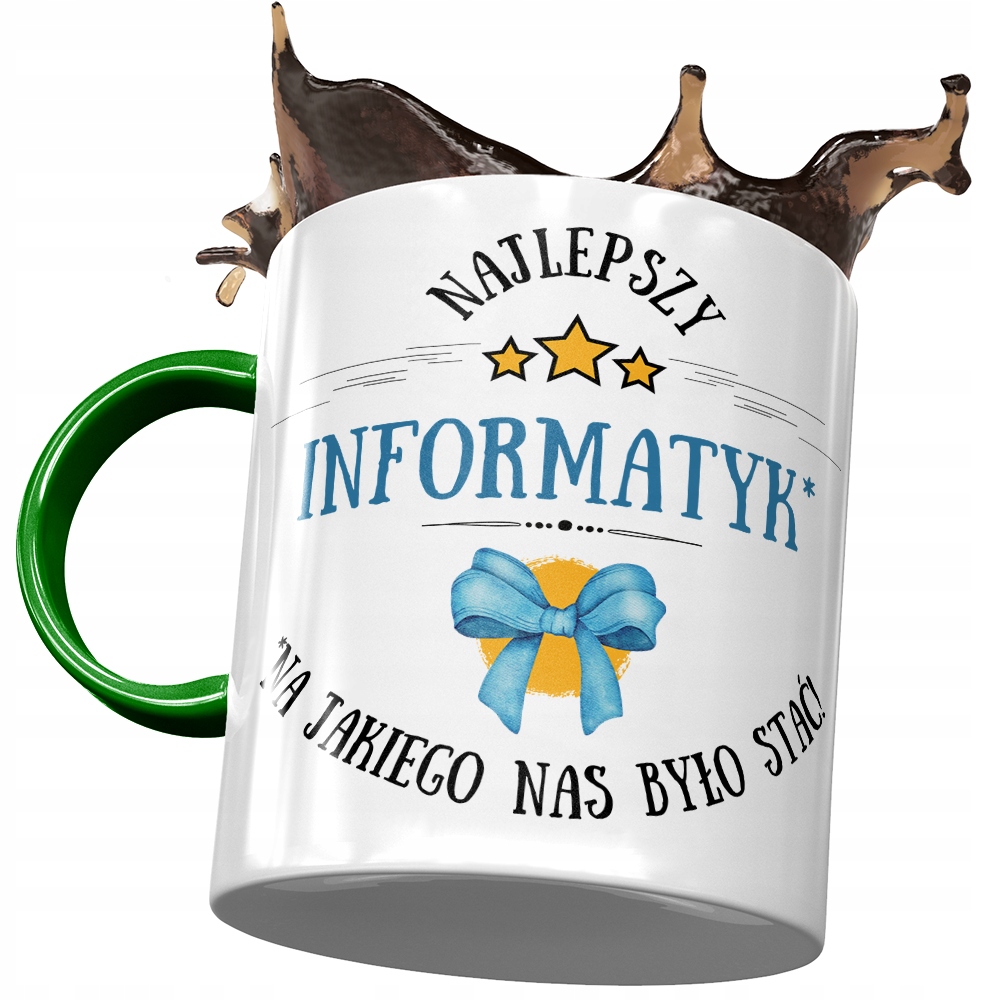 Kubek Zielony Dla Informatyka Najlepszy Informatyk Z Nadrukiem Ze Zdjęciem
