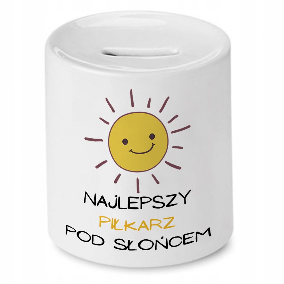 Skarbonka Dla Piłkarza Najlepszy Pod Słońcem Z Nadrukiem Ze Zdjęciem