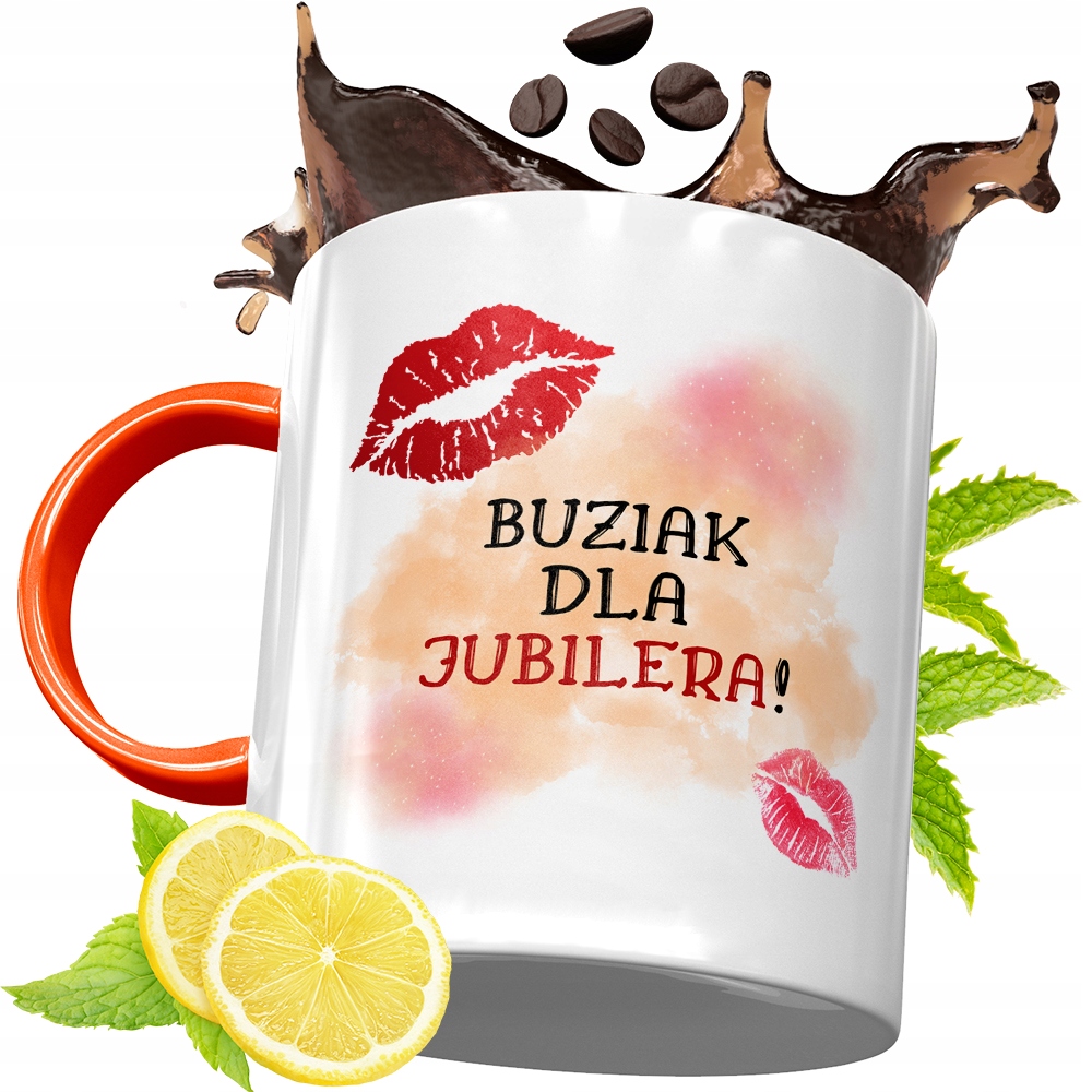 Kubek Pomarańczowy Dla Jubilera Prezent Z Nadrukiem Ze Zdjęciem