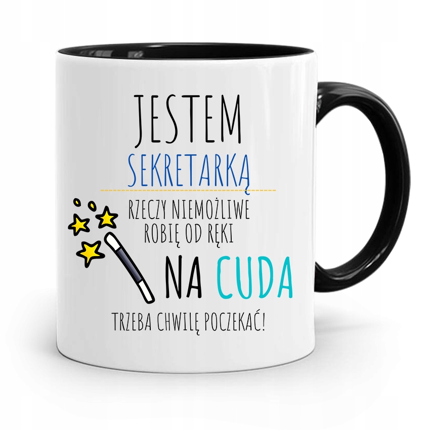 Kubek Czarny Prezent Dla Sekretarki Jestem Z Nadrukiem Ze Zdjęciem