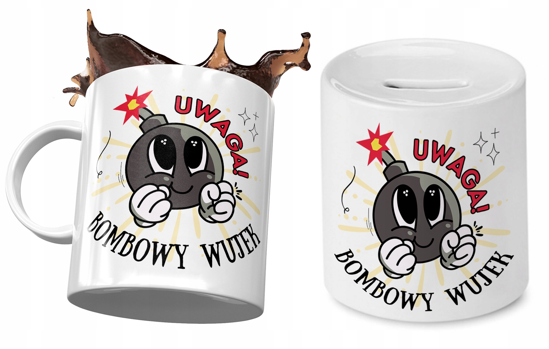 Dla Wujka Zestaw Kubek + Skarbonka Na Prezent Z Nadrukiem Ze Zdjęciem