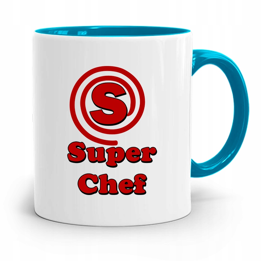 Kubek Błękitny Dla Kucharza Super Chef Prezent Z Nadrukiem Ze Zdjęciem