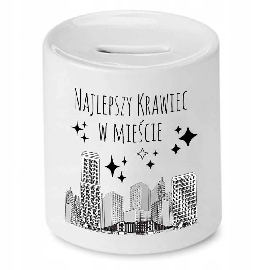 Skarbonka Dla Krawcowej Krawca Najlepszy W Mieście Z Nadrukiem Ze Zdjęciem