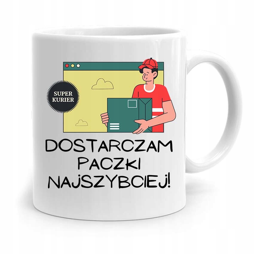 Kubek Prezent Dla Kuriera Dostarczam Paczki Z Nadrukiem Ze Zdjęciem
