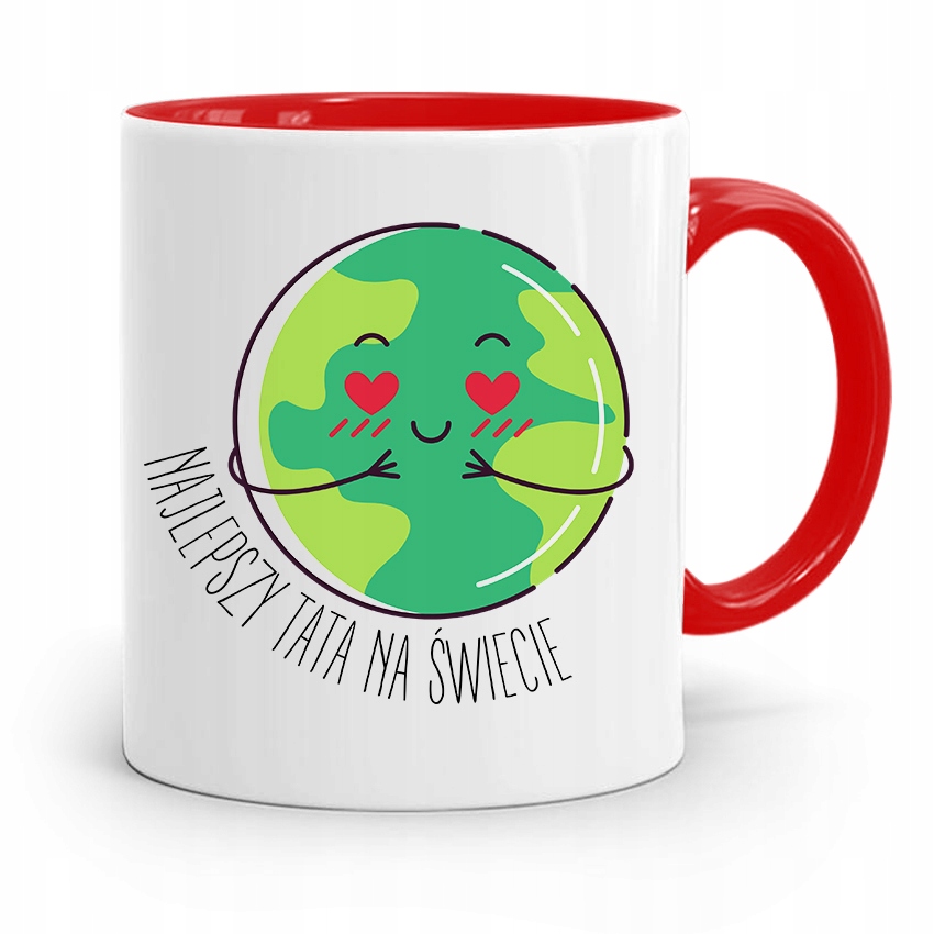 Kubek Czerwony Dla Taty Ojca Najlepszy Tata Świata Z Nadrukiem Ze Zdjęciem