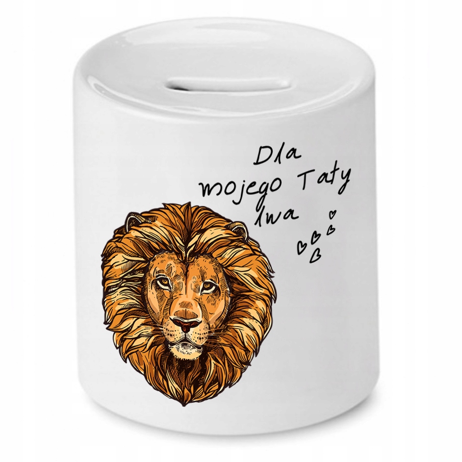 Skarbonka Dla Taty Dla Mojego Taty Lwa Prezent Z Nadrukiem Ze Zdjęciem