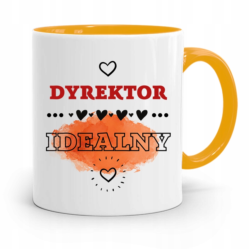 Dla Dyrektora Kubek Żółty Dyrektor Idealny Z Nadrukiem Ze Zdjęciem