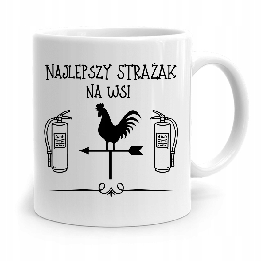 Kubek Prezent Dla Strażaka Najlepszy Na Wsi Z Nadrukiem Ze Zdjęciem
