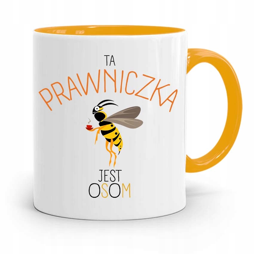 Kubek Żółty Prawnika Mecenasa Która Jest Osom Z Nadrukiem Ze Zdjęciem