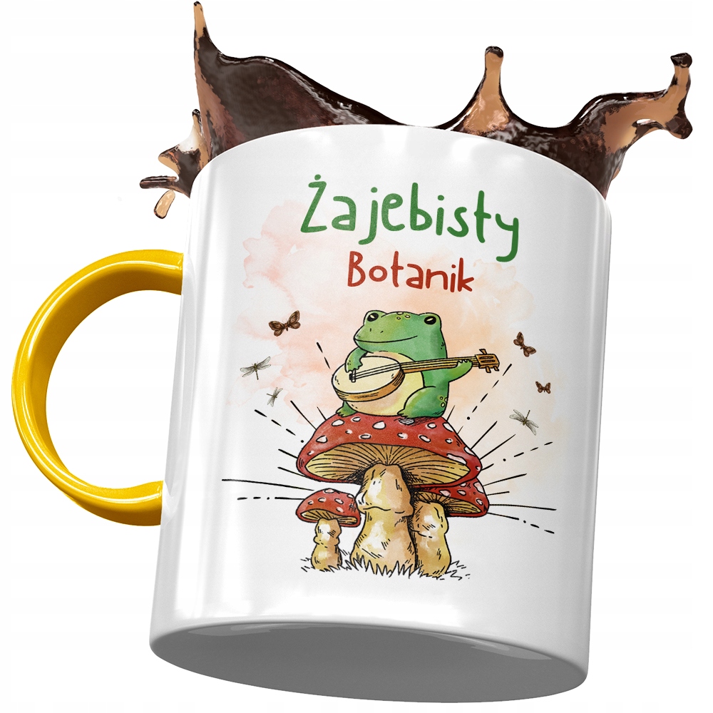 Kubek Żółty Dla Botanika Żajebisty Botanik Kubek Z Nadrukiem Ze Zdjęciem