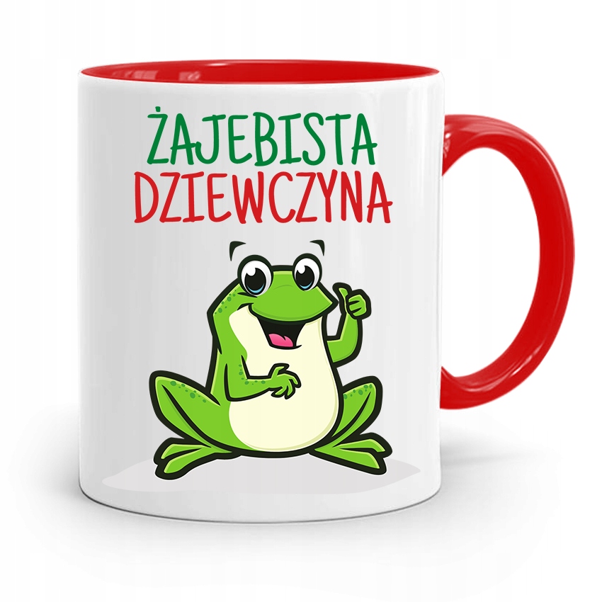 Kubek Czerwony Dla Dziewczyny Żajebista Dziewczyna Z Nadrukiem Ze Zdjęciem