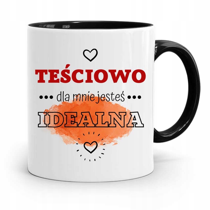 Kubek Czarny Dla Teściowej Dla Mnie Jesteś Idealna Z Nadrukiem Ze Zdjęciem