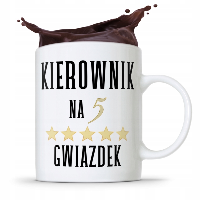 Kubek Prezent Kierownika Kierownik Na 5 Gwiazdek Z Nadrukiem Ze Zdjęciem