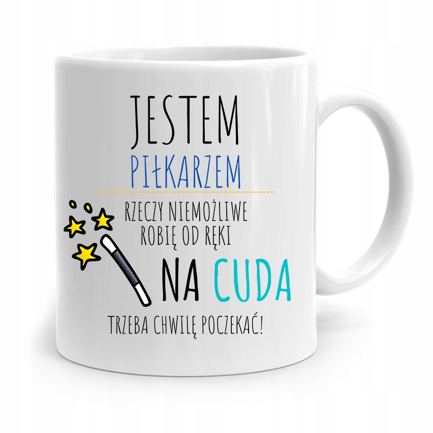 Kubek Piłkarza Zawodnika Na Cuda Trzeba Poczekać Z Nadrukiem Ze Zdjęciem