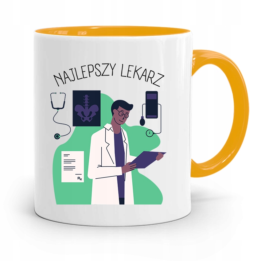 Kubek Żółty Dla Doktora Najlepszy Lekarz Prezent Z Nadrukiem Ze Zdjęciem