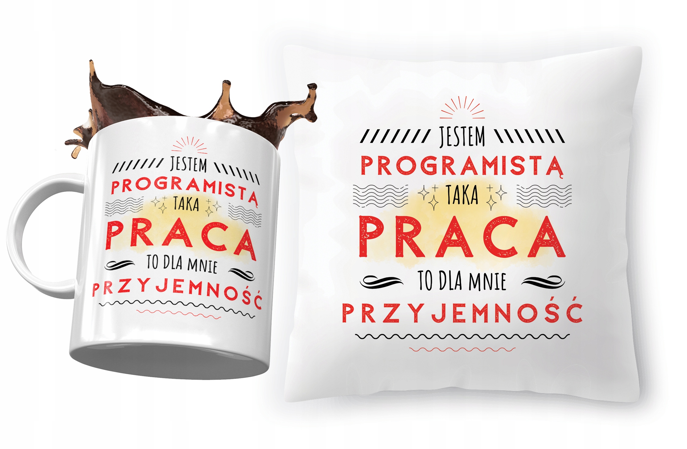 Zestaw Dla Programisty Poduszka + Kubek Na Prezent Z Nadrukiem Ze Zdjęciem