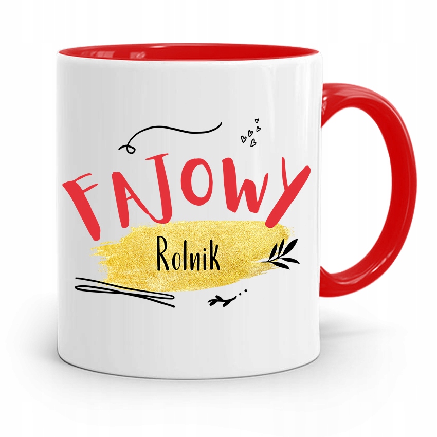 Dla Rolnika Kubek Czerwony Fajowy Rolnik Prezent Z Nadrukiem Ze Zdjęciem