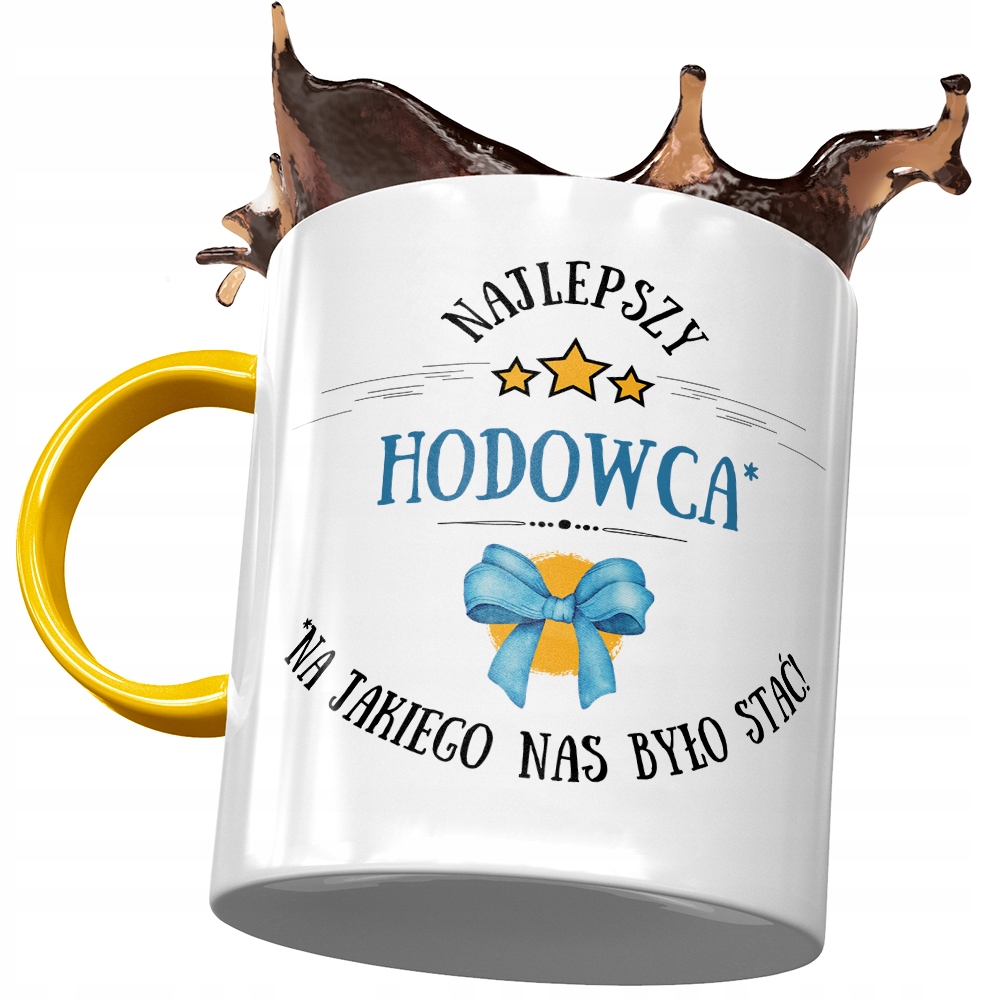 Kubek Żółty Dla Hodowcy Najlepszy Hodowca Prezent Z Nadrukiem Ze Zdjęciem