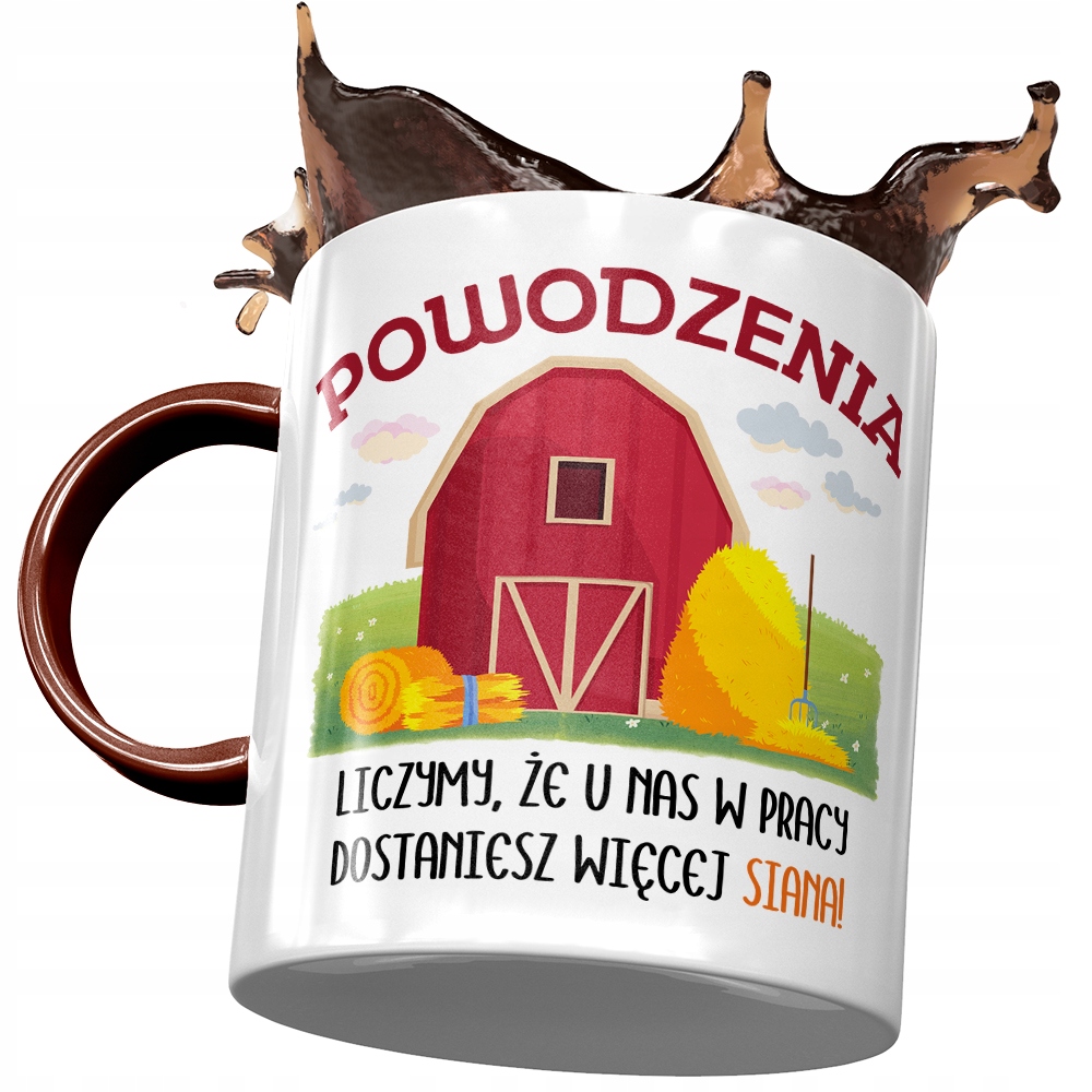 Kubek Bordowy Na Powitanie Przywitanie W Pracy Z Nadrukiem Ze Zdjęciem