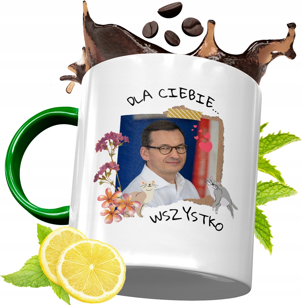Kubek Zielony Mateusz Morawiecki Na Prezent Z Nadrukiem Ze Zdjęciem