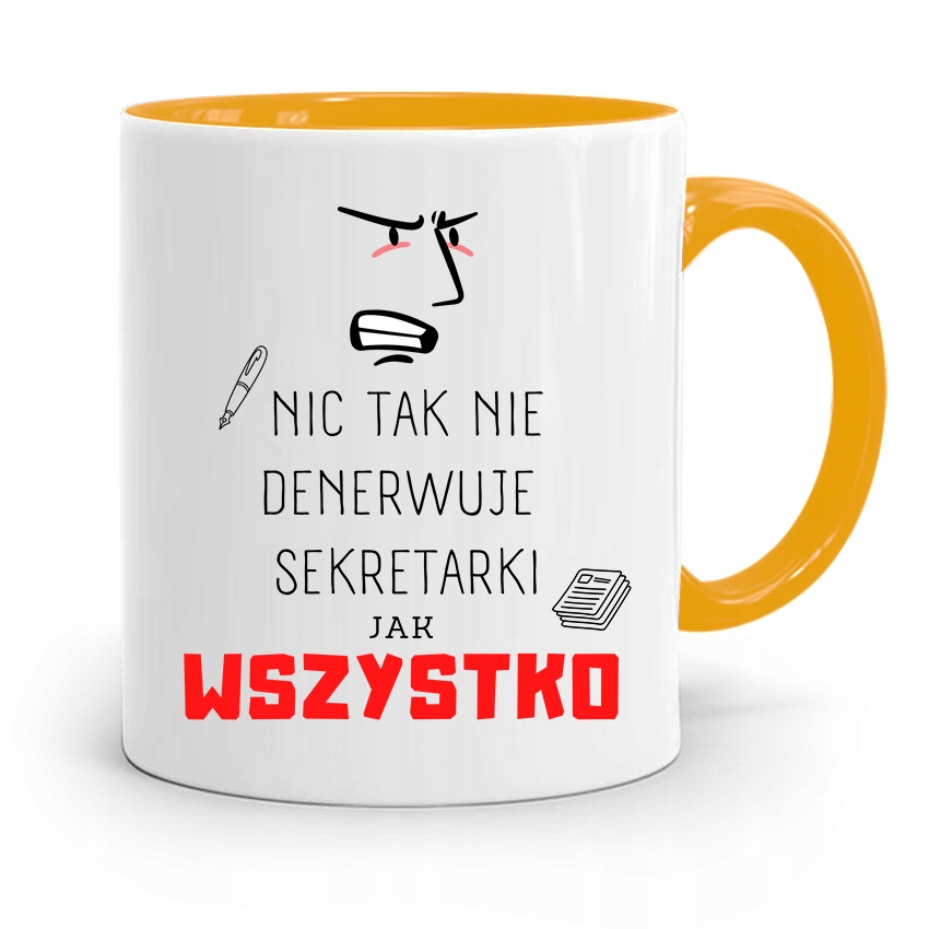 Kubek Żółty Prezent Dla Sekretarki Nic Tak Nie Z Nadrukiem Ze Zdjęciem